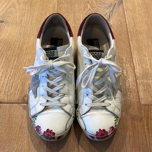 100% Authentic Golden Goose Superstar Sneakers sz 38 Hand Painted